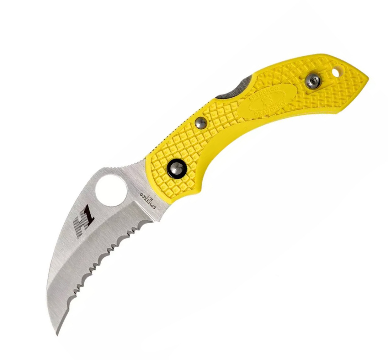 Navaja táctica Spyderco Dragonfly 2 Salt con mango de FRN amarill...