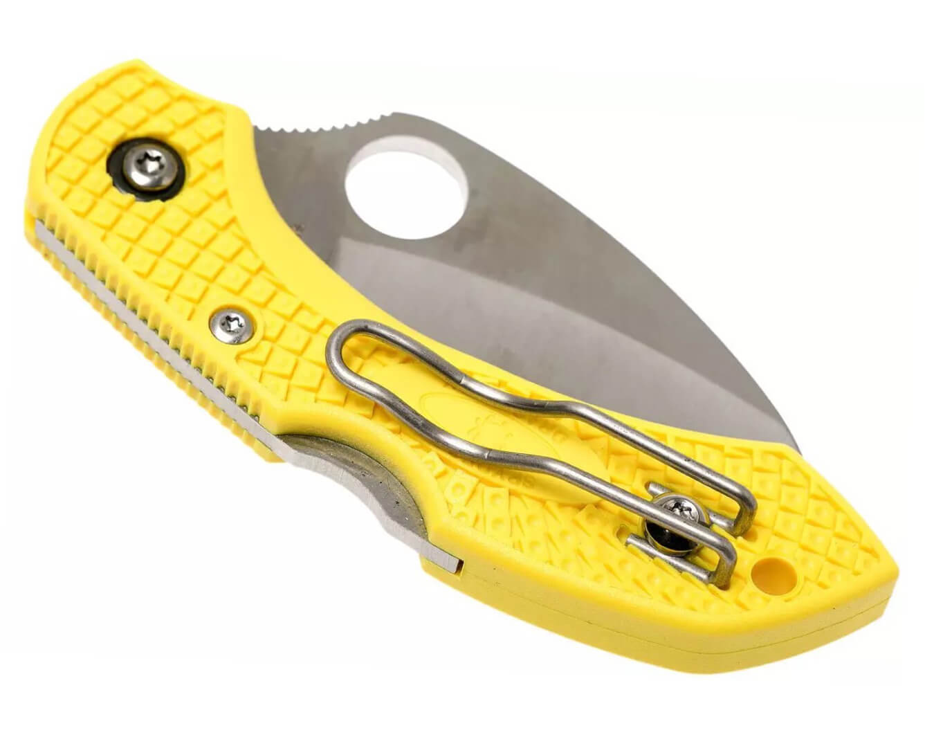 Navaja táctica Spyderco Dragonfly 2 Salt con mango de FRN amarillo y hoja acero H1 con filo SpyderEdge