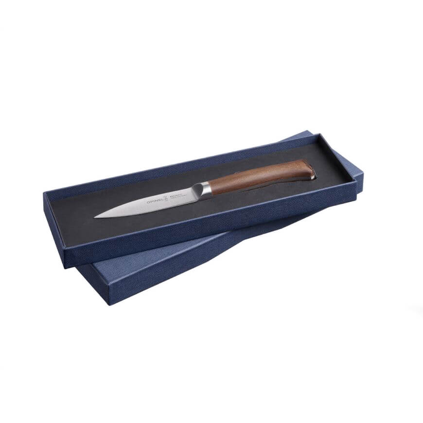 Opinel Les Forges 1890 paring knife with stabilized beech handle and 8 cm blade