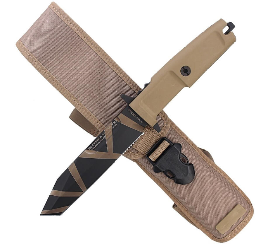 Faca tática Extrema Ratio Fulcrum S Desert Warfare com cabo forprene