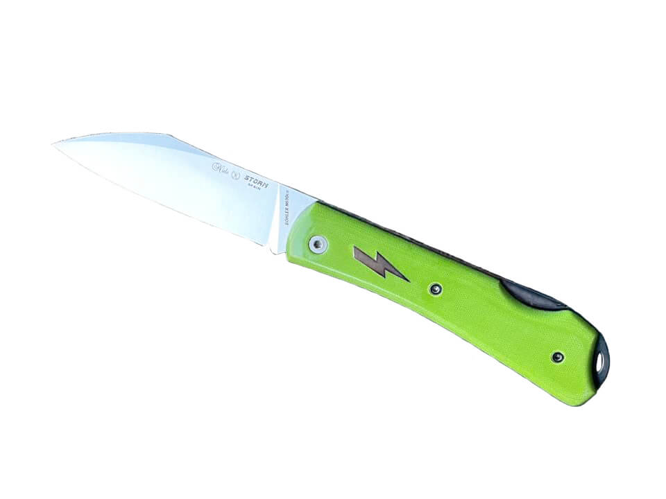 Couteau de poche Nieto Storm avec écailles en micarta vert fluo