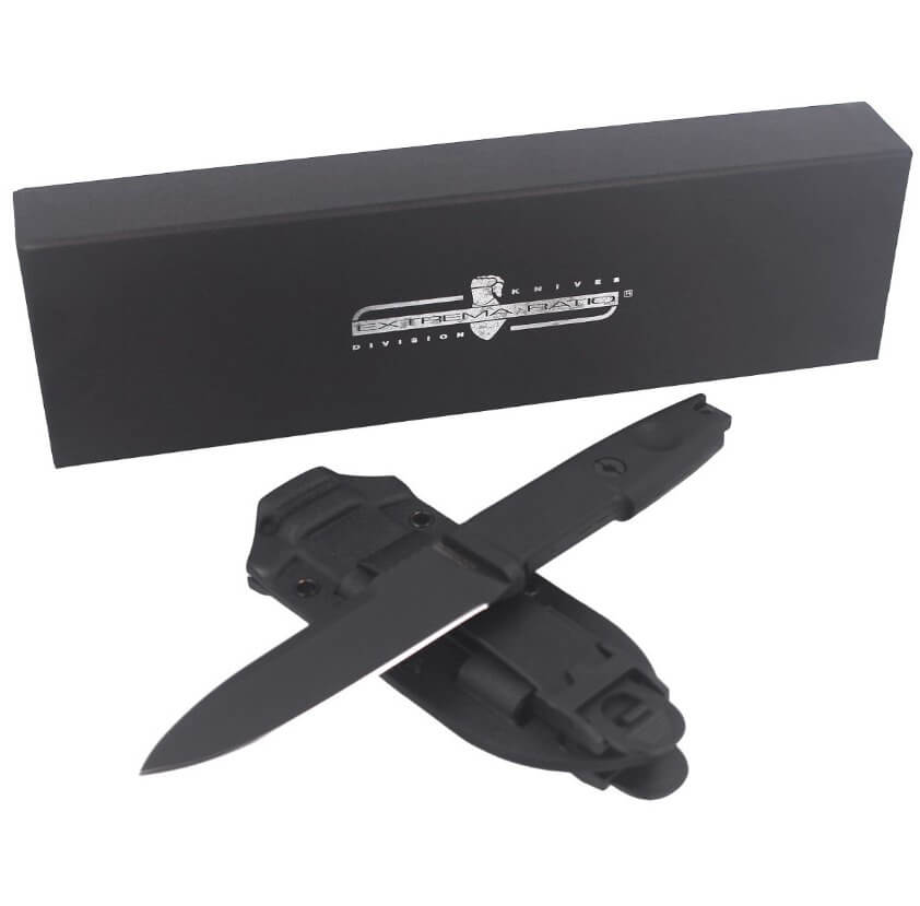 Couteau tactique Extrema Ratio Scout 2 Black avec lame de 11,8 cm. Avec étui en kydex.