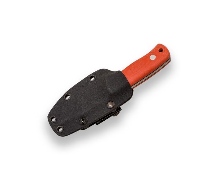 Cuchillo de supervivencia Joker Erizo TS1 con mango de micarta naranja y funda de kydex