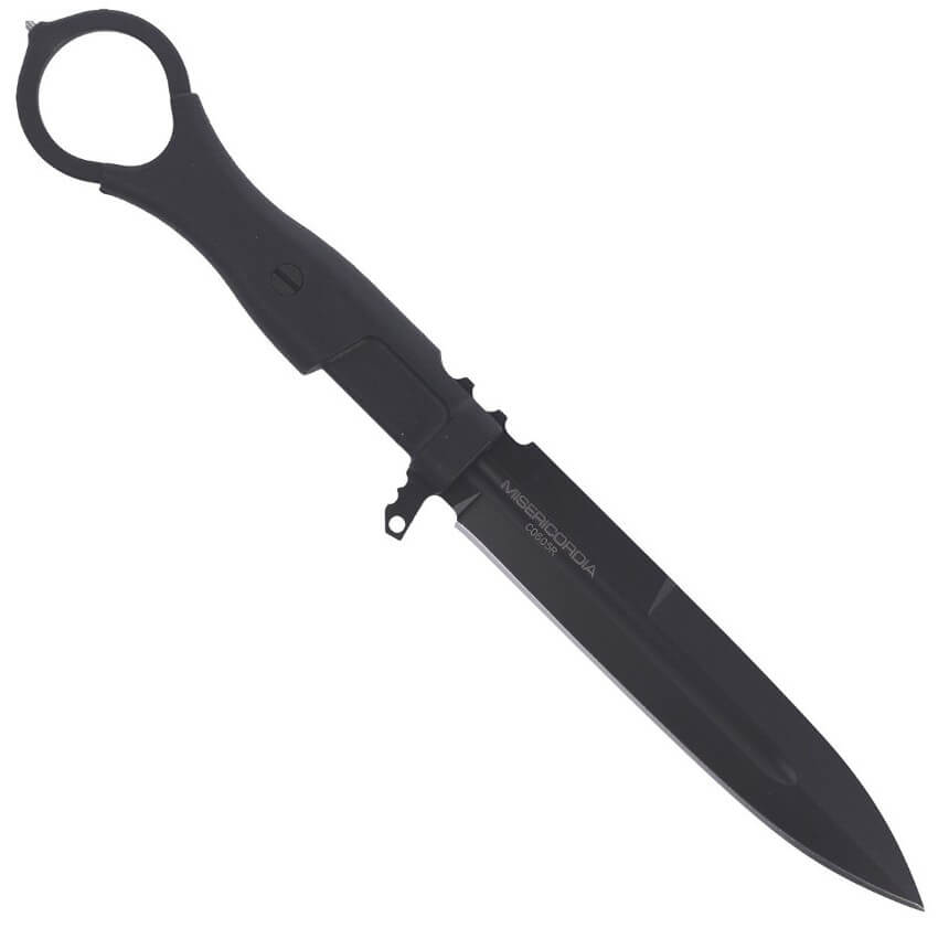 Cuchillo de combate Misericordia Black de Extrema Ratio con mango de FRN y hoja de 118 mm