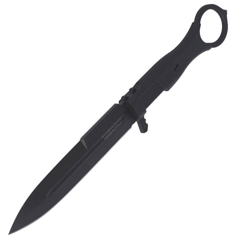 Cuchillo de combate Misericordia Black de Extrema Ratio con mango de FRN y hoja de 118 mm