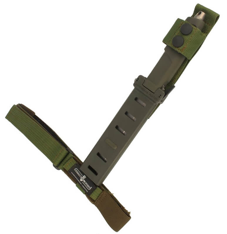 Cuchillo militar DMP Ranger Green de Extrema Ratio con hoja de 15.2 cm de acero Böhler. Funda Naylon.