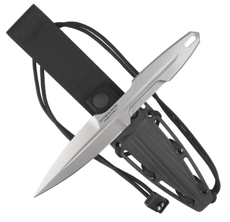 Cuchillo táctico S-THIL Stone Washed de Extrema Ratio. Hoja de acero Böhler de 11,9 cm. Funda nylon.