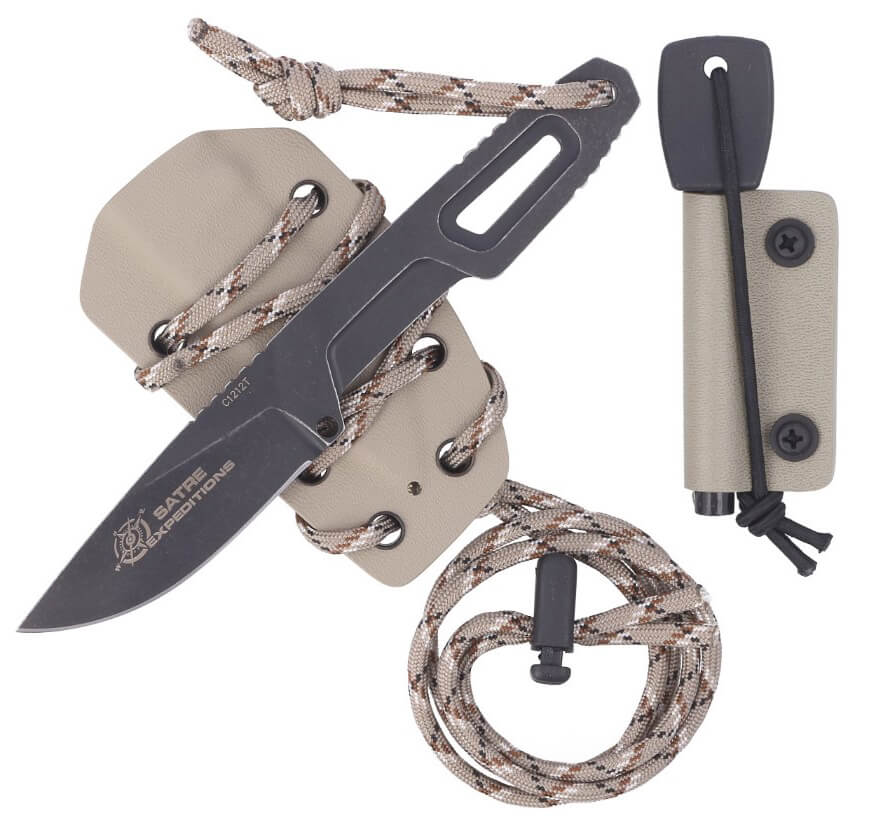 Couteau de poche Satre Expeditions par Extrema Ratio. Lame de 7 cm en acier Böhler. Avec étui en Kydex.