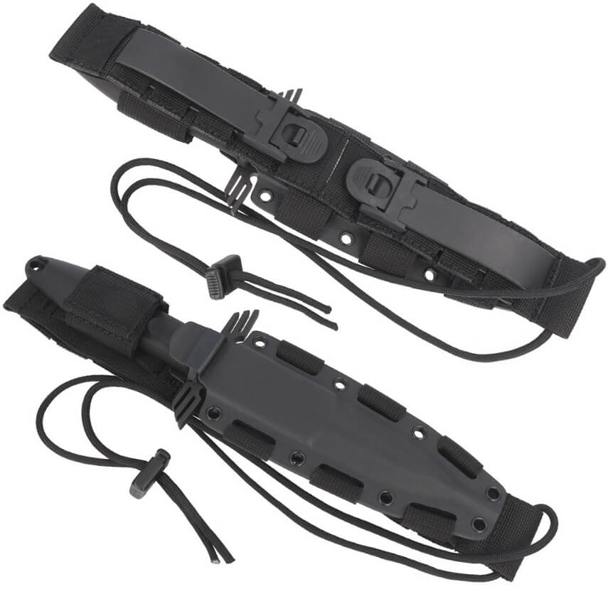 Couteau tactique Ermes Operativo Black par Extrema Ratio. Lame de 14 cm et manche en FRN. Étui en Kydex.