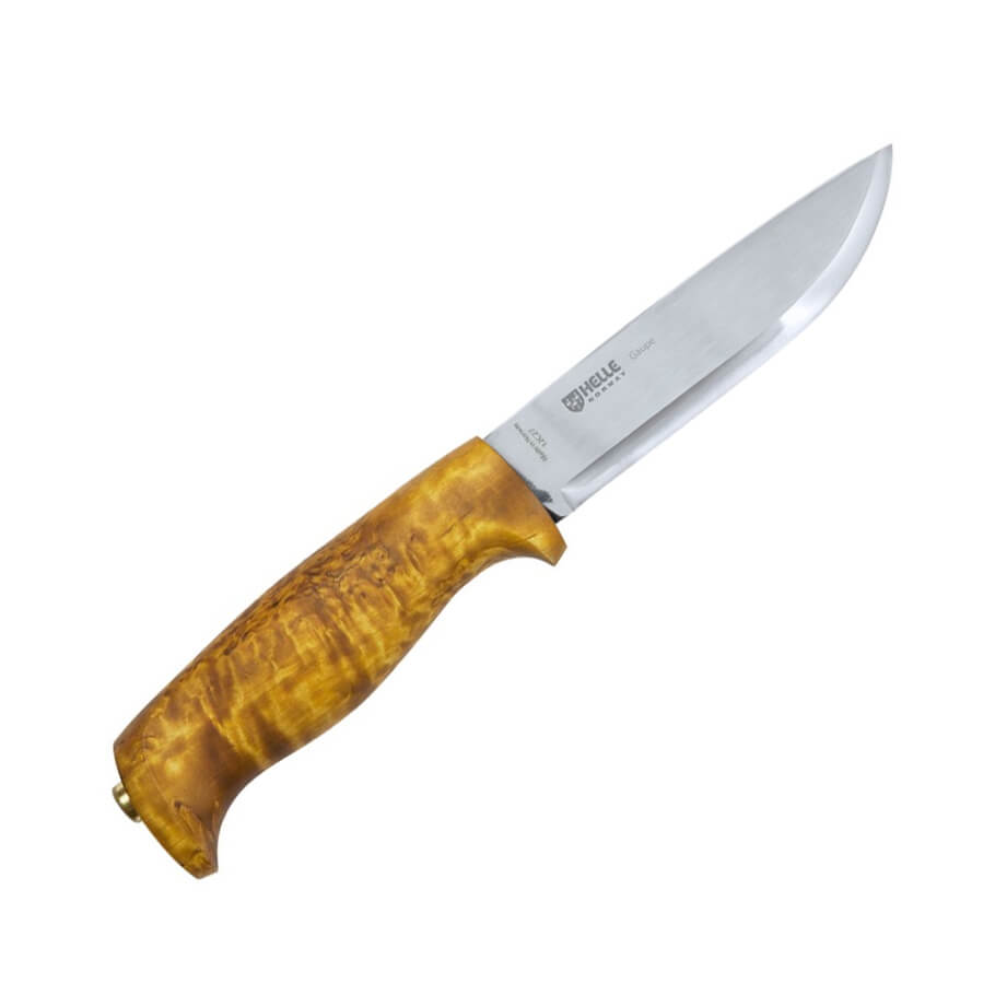 Cuchillo bushcraft Helle Gaupe 1310 con mango de madera de abedul...