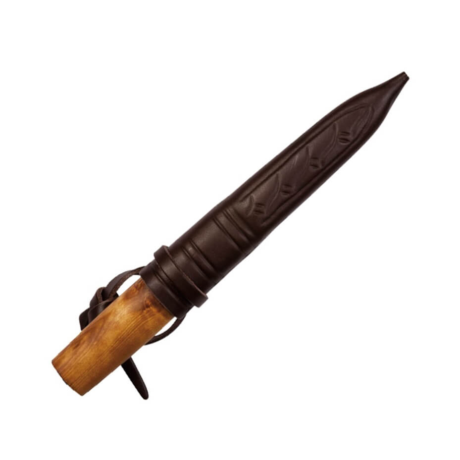 Helle Viking 96 Bushcraftmesser mit Griff aus Birkenholz und Klinge aus Kohlenstoffstahl