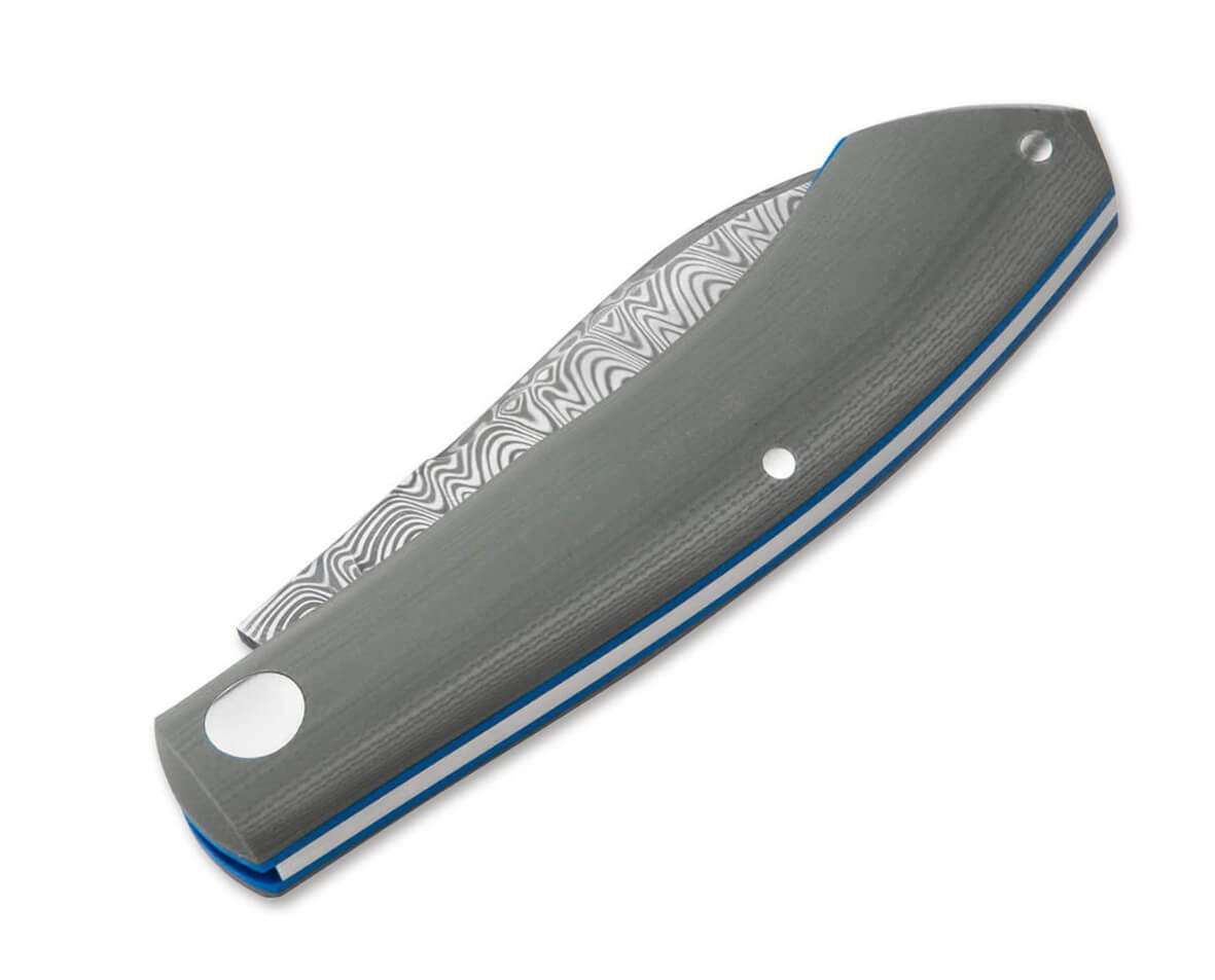 Navaja Boker Anual Damast 2023 con hoja de acero damasco y mango de G10 laminado bicolor