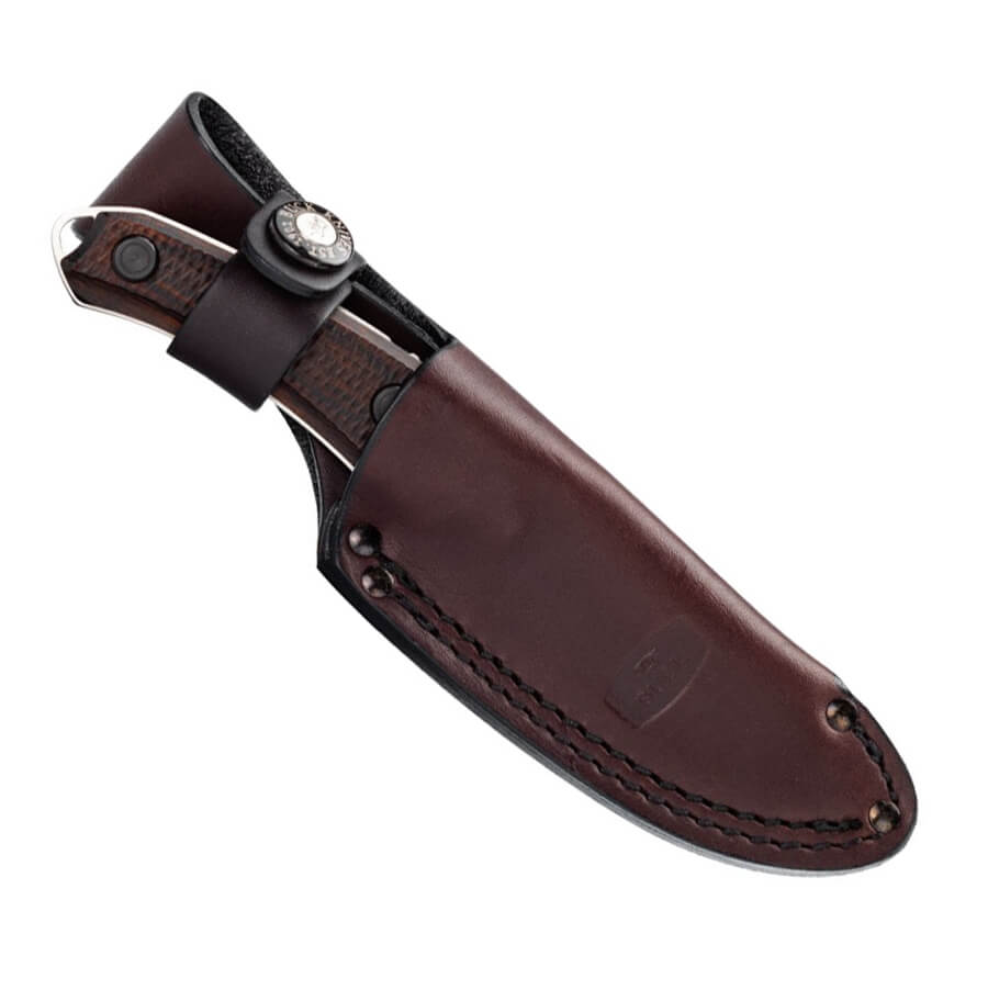 Faca de caça profissional Buck Alpha Scout com cabo de nogueira Dymalux 662WAS