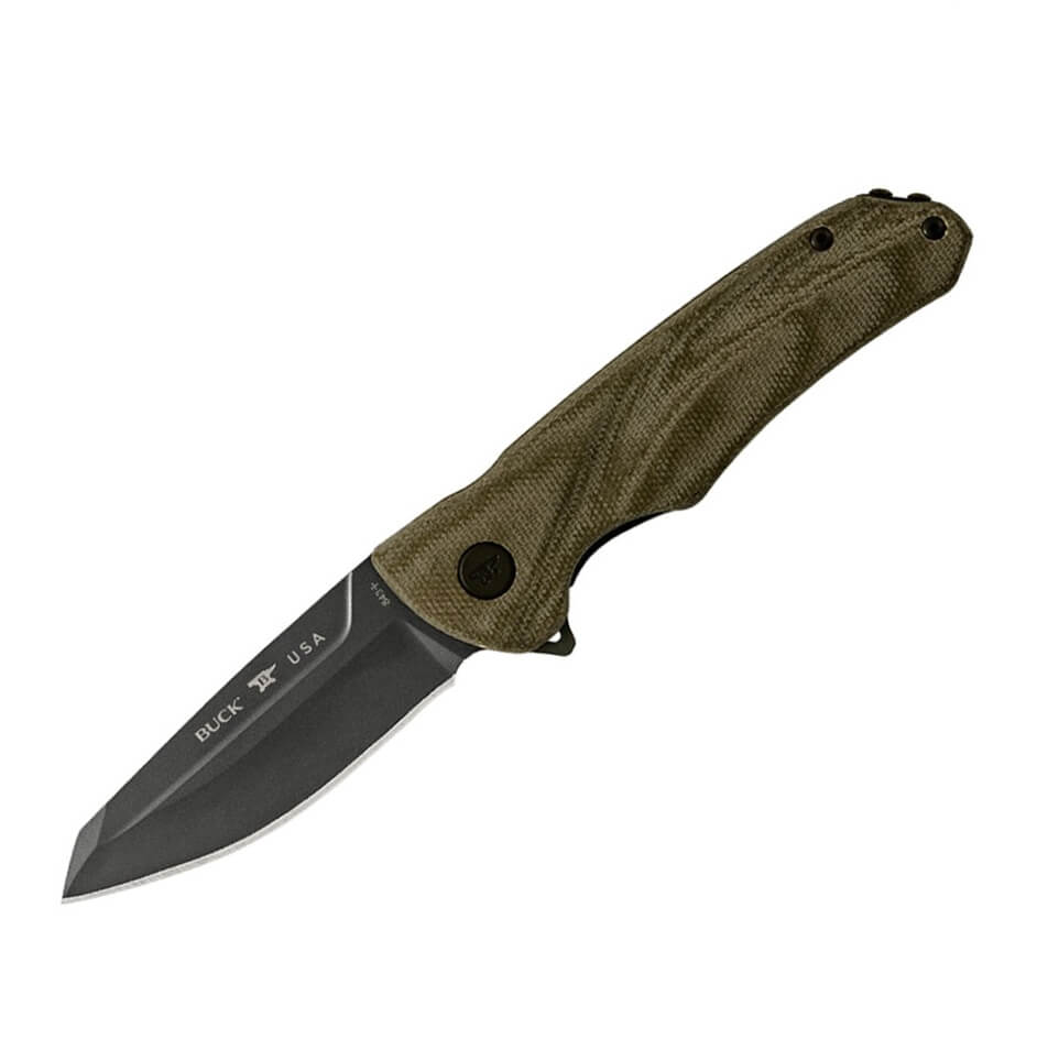 Navaja EDC Buck sprint OPS Pro micarta canvas verde con hoja de 7...