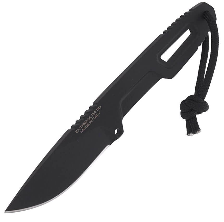 Cuchillo de bushcraft de Extrema Ratio SATRE BLACK. Acero böhler y hoja de 7 cm.