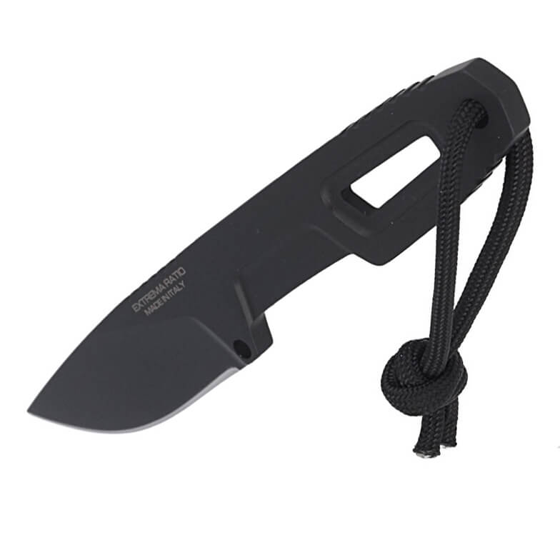 Cuchillo de bushcraft de Extrema Ratio SATRE BLACK. Acero böhler y hoja de 7 cm.