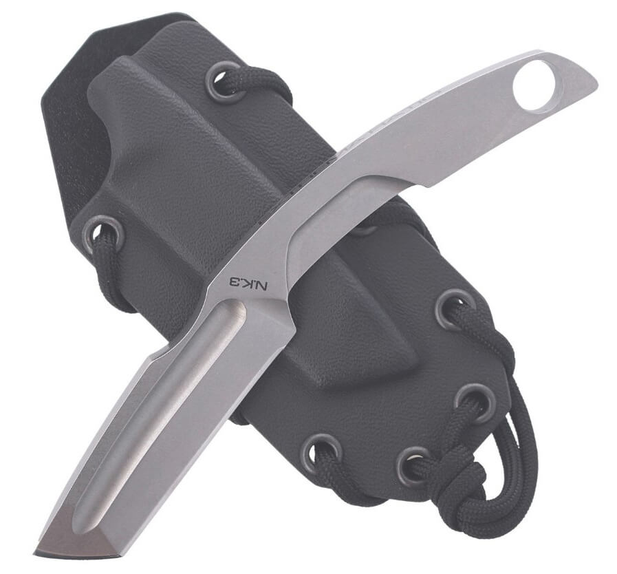 Cuchillo de cuello N.K.3 STONE WASHED de Extrema Ratio. Hoja de 7 cm y funda de kydex.