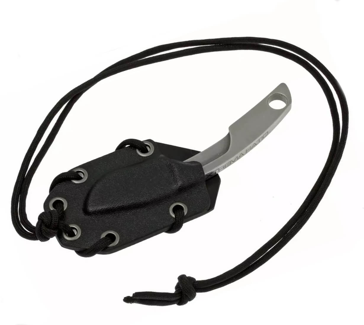 Cuchillo de cuello N.K.1 BLACK de Extrema Ratio. Hoja de 5 cm y funda de kydex.