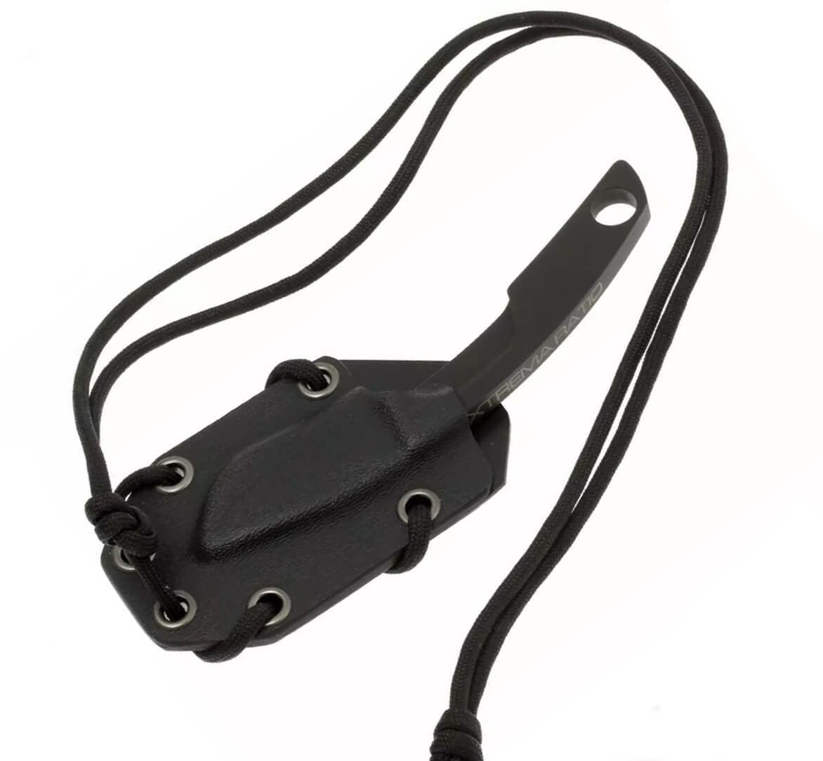 Couteau de cou N.K.1 BLACK par Extrema Ratio. Lame de 5 cm et étui en kydex.