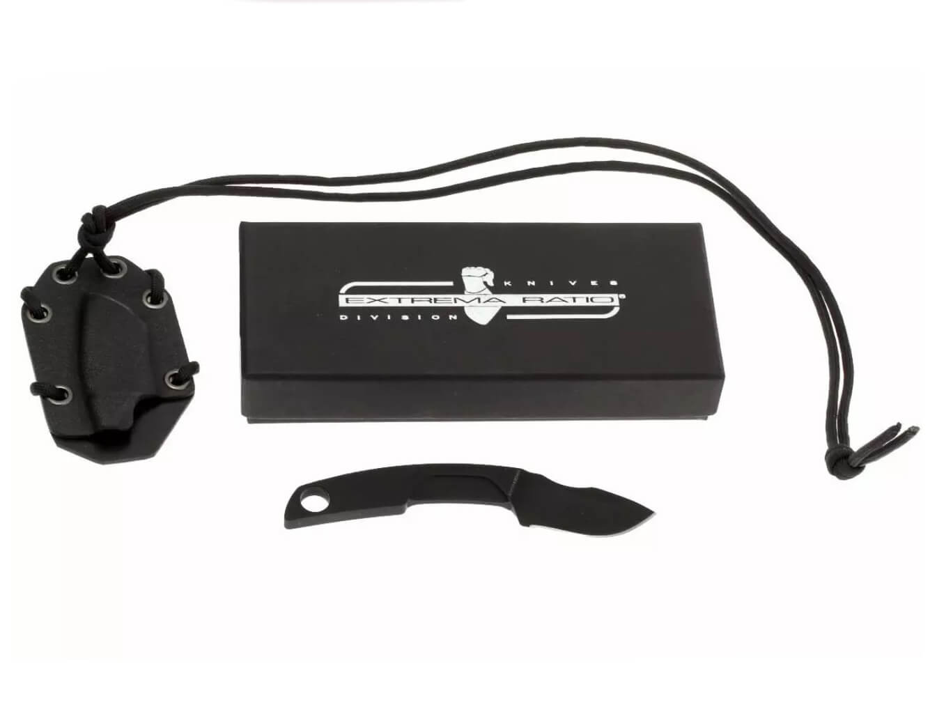 Couteau de cou N.K.1 BLACK par Extrema Ratio. Lame de 5 cm et étui en kydex.