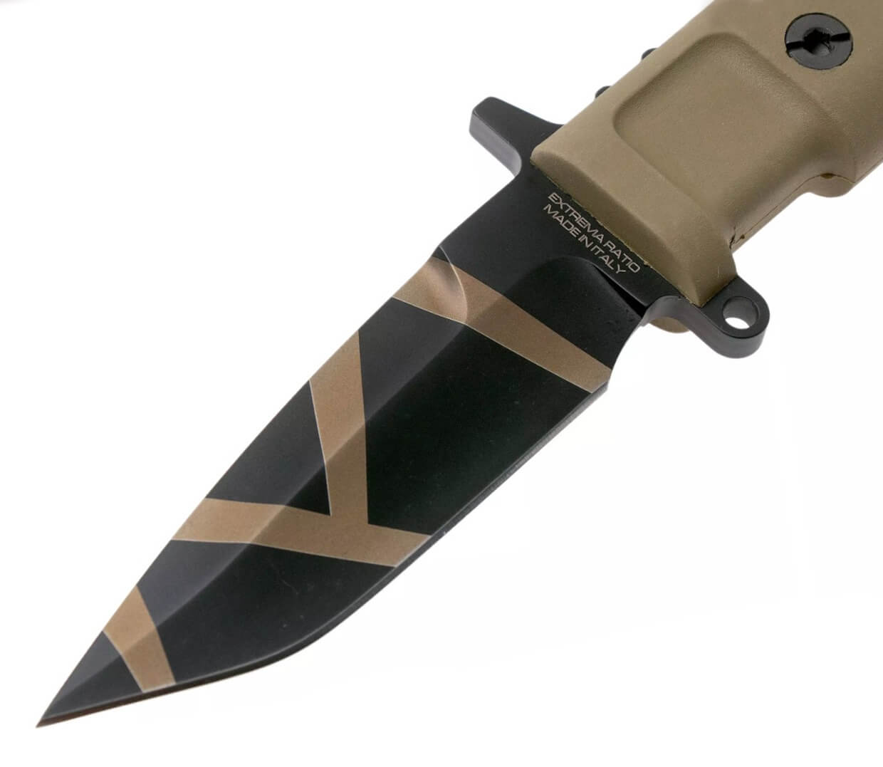 Couteau de combat de Extrema Ratio COL MOSCHIN C DESERT WARFARE. Avec manche en forprène et lame de 16 cm.