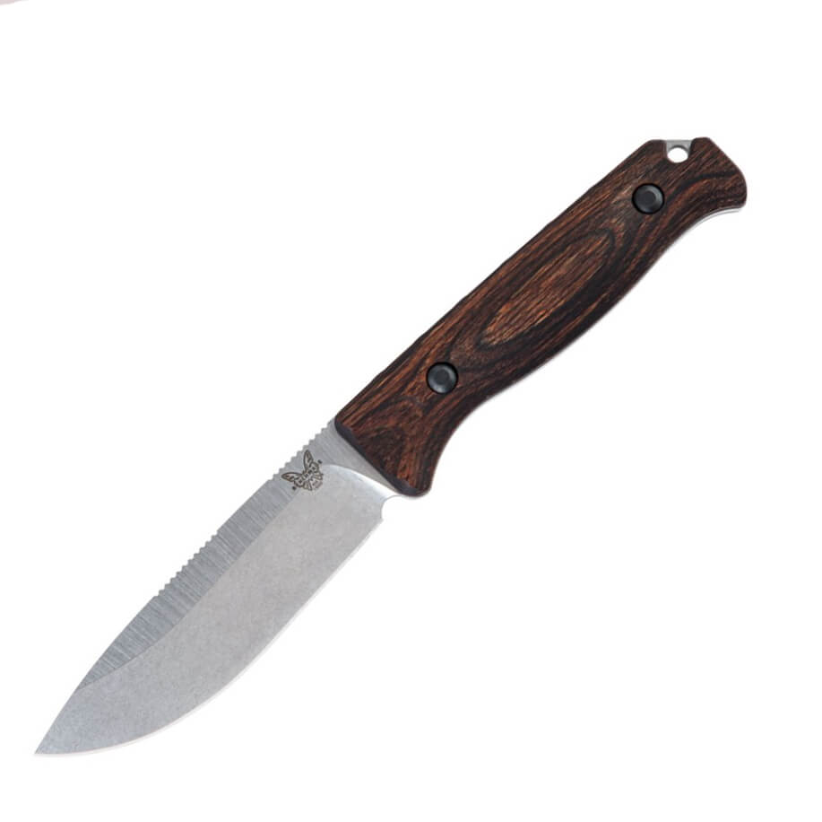 Cuchillo Benchmade Saddle Mountain Skinner con mango de madera es...