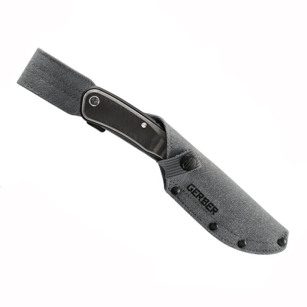 Cuchillo táctico Gerber downwind fixed DP Black 30-001817 con mango de G10 negro