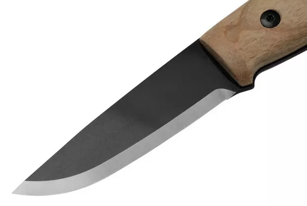 Cuchillo bushcraft Finn Blackblade Ash Wood S con madera de fresno y hoja de 8,7 cm. (14083)