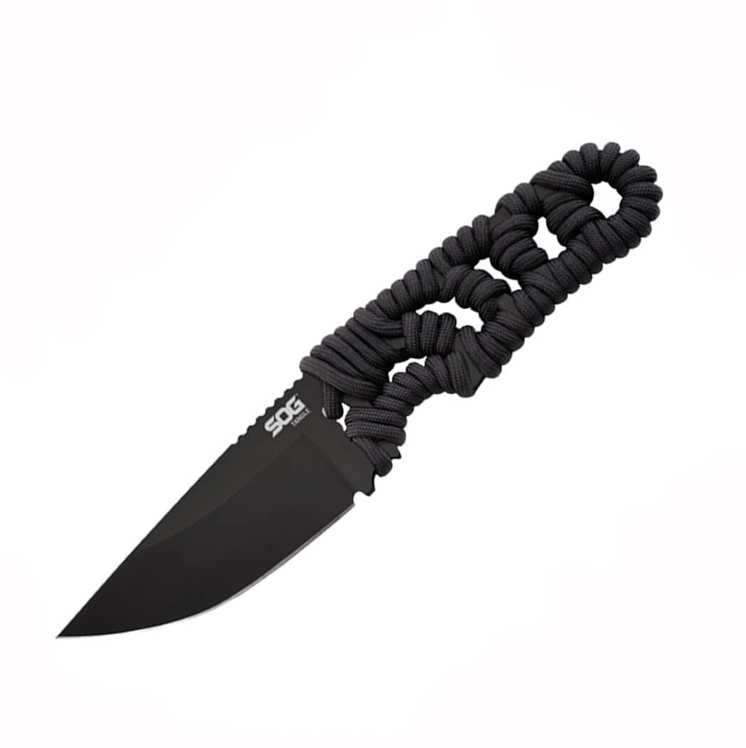 Cuchillo enterizo SOG Tangle Satin FX31K-CP con mango de paracord