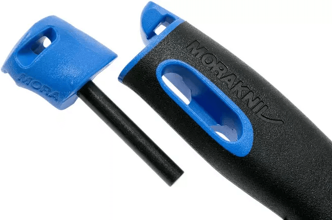 Faca de bushcraft Morakniv Companion Spark Blue de 10,4 cm com pederneira integrada.
