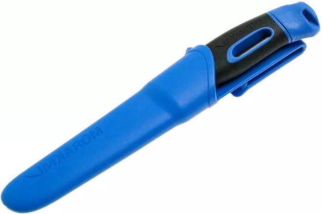 Faca de bushcraft Morakniv Companion Spark Blue de 10,4 cm com pederneira integrada.
