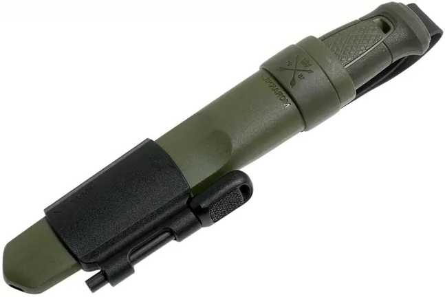 Faca de bushcraft Morakniv Kansbol Green com bainha e kit de sobrevivência 13912