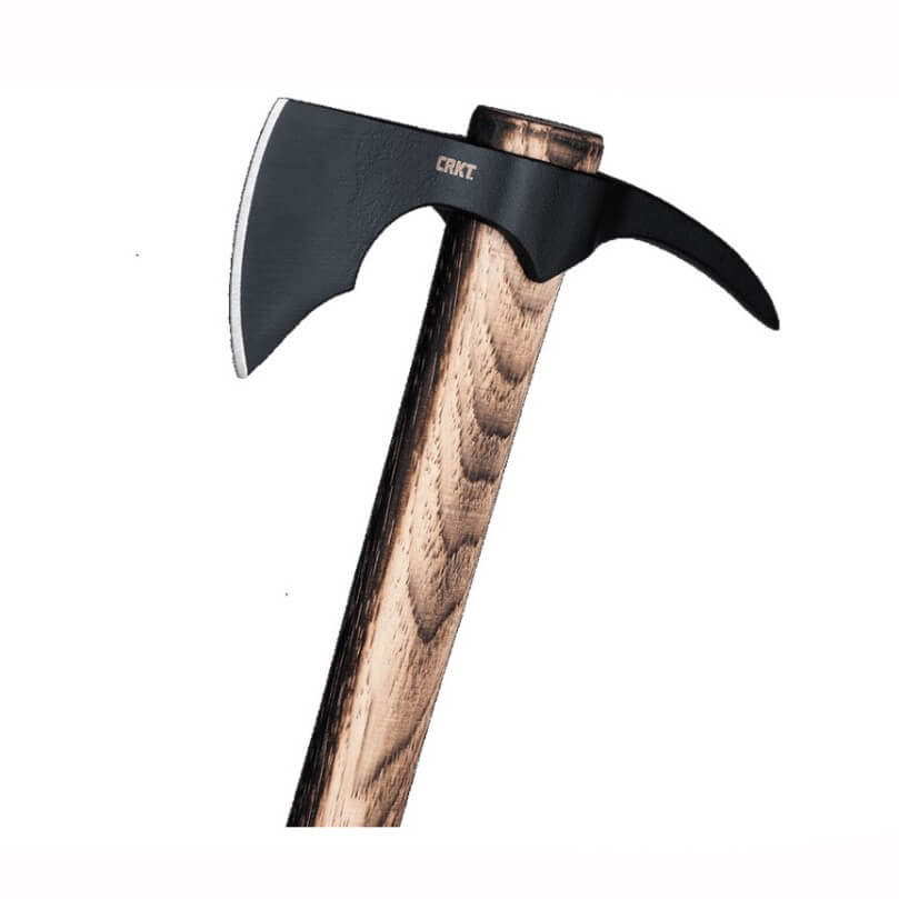 Machado de campo CRKT ODR 2753 com cabo de madeira de nogueira e lâmina de aço carbono 1055