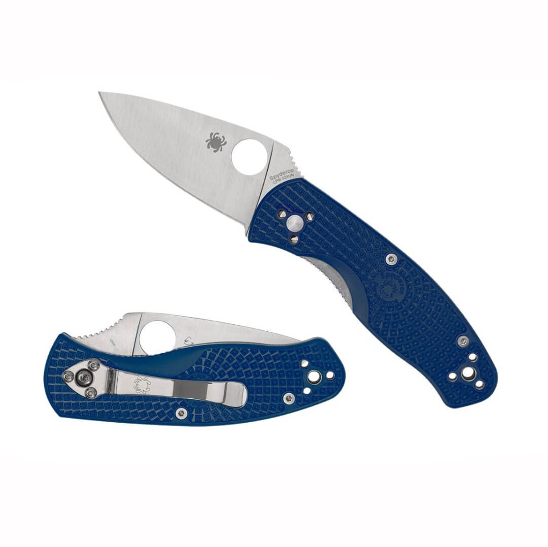 Navaja Spyderco Persistence FRN Azul y hoja de acero CPM-S35VN con filo plano C136PBL