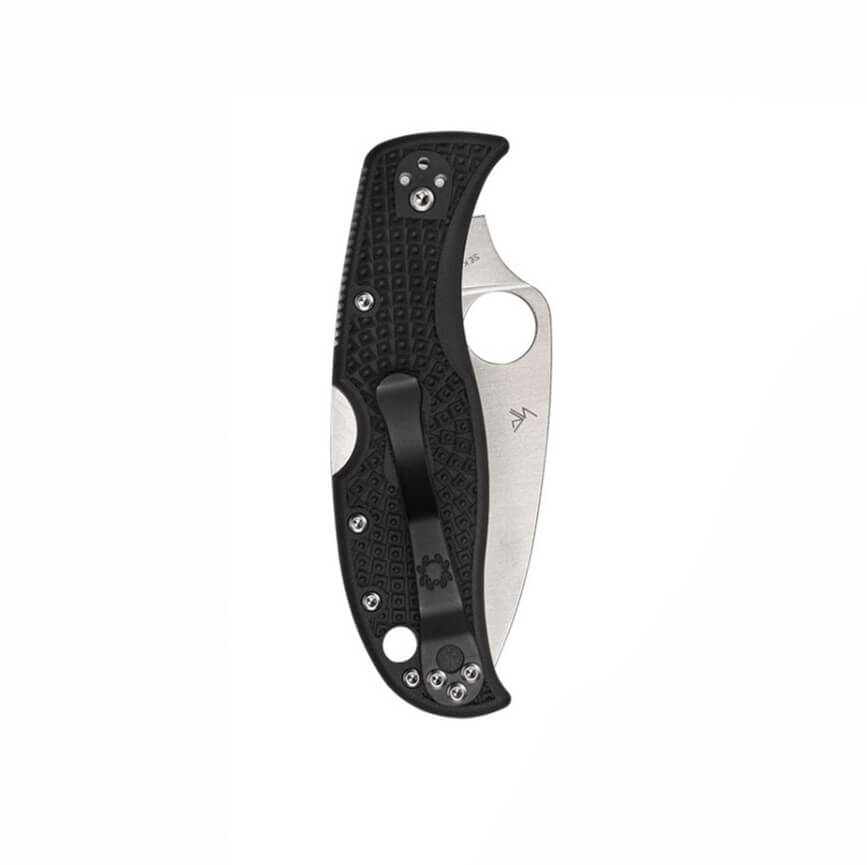Coltello tascabile Spyderco Leafjump con manico FRN nero e lama seghettata VG-10 C262SBK
