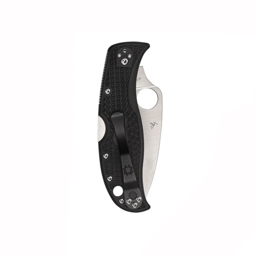 Navaja Spyderco Leafjumper con mango de FRN negro y hoja plana de VG-10 C262PBK