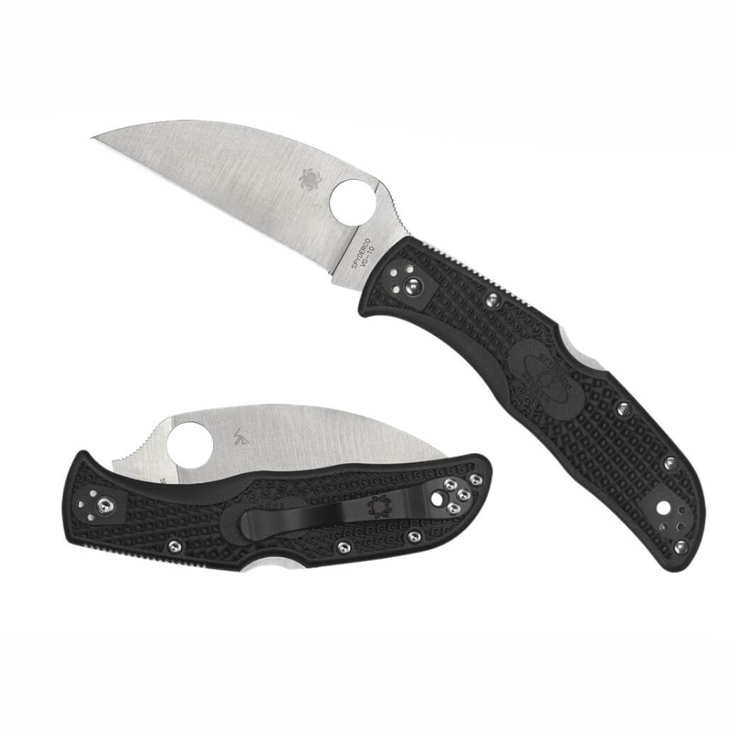 Navaja Spyderco Endela con mango de FRN negro y hoja PlainEgde de VG-10 C243FPWCBK