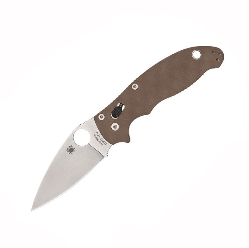 Coltello tascabile Spyderco Manix 2 con manico G-10 marrone e lam...