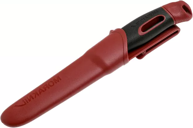 Morakniv Companion Spark Red 10,4 cm Bushcraftmesser mit Feuerstein.
