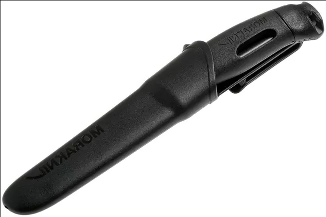 Cuchillo bushcraft Morakniv Companion Spark Black de 10,4 cm con pedernal.