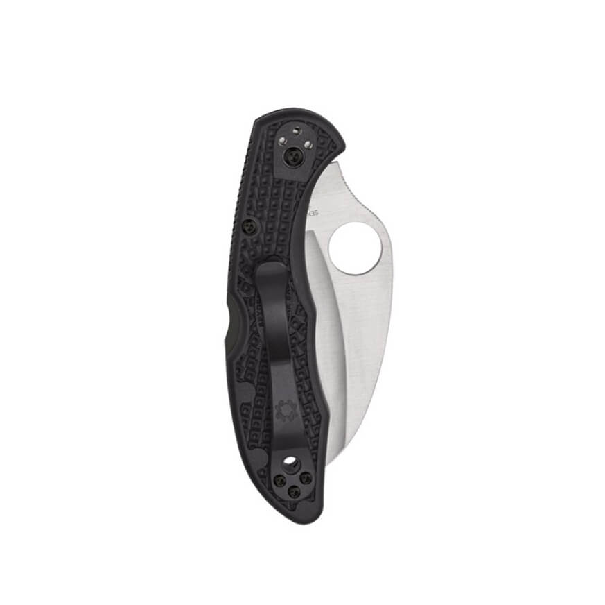 Navaja Spyderco Tasman Salt 2 con mango de FRN negro y hoja plana de acero H-1 C106PBK2