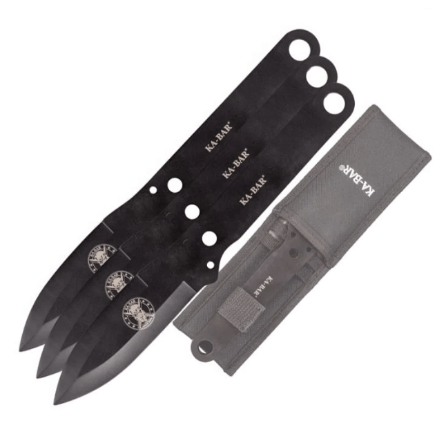 Set 3 cuchillos lanzadores Ka-Bar. Hoja de acero inoxidable de 10...