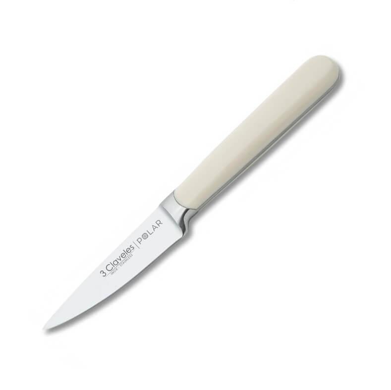 Cuchillo de verduras con mango de ABS blanco 3 Claveles Polar