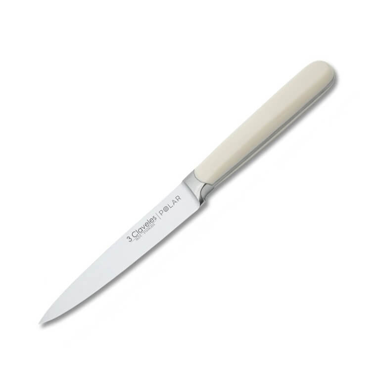 Cuchillo de cocina con mango de ABS blanco y hoja de 13 cm 3 Clav...
