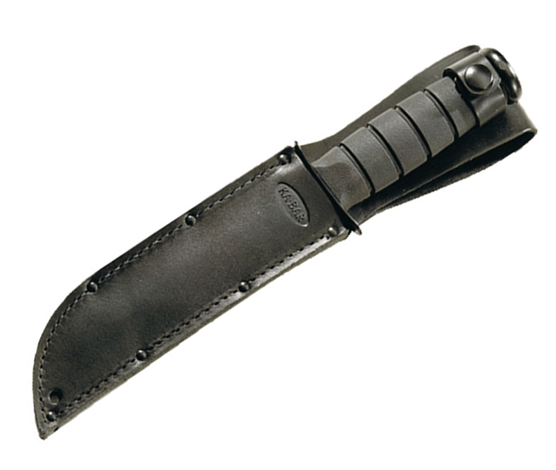 Cuchillo táctico Ka-Bar Kraton G Short Tanto 1254 - Hoja de 13 cm y funda en cuero