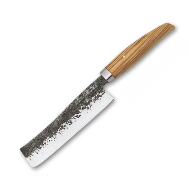 Cuchillo Usuba con mango de madera de olivo y hoja de 18 cm 3 Cla...