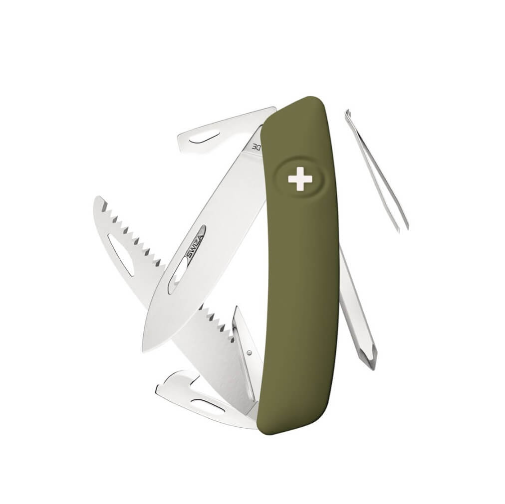 Navaja multiusos Swiza D06 verde oliva con 12 funciones KNI.0060....