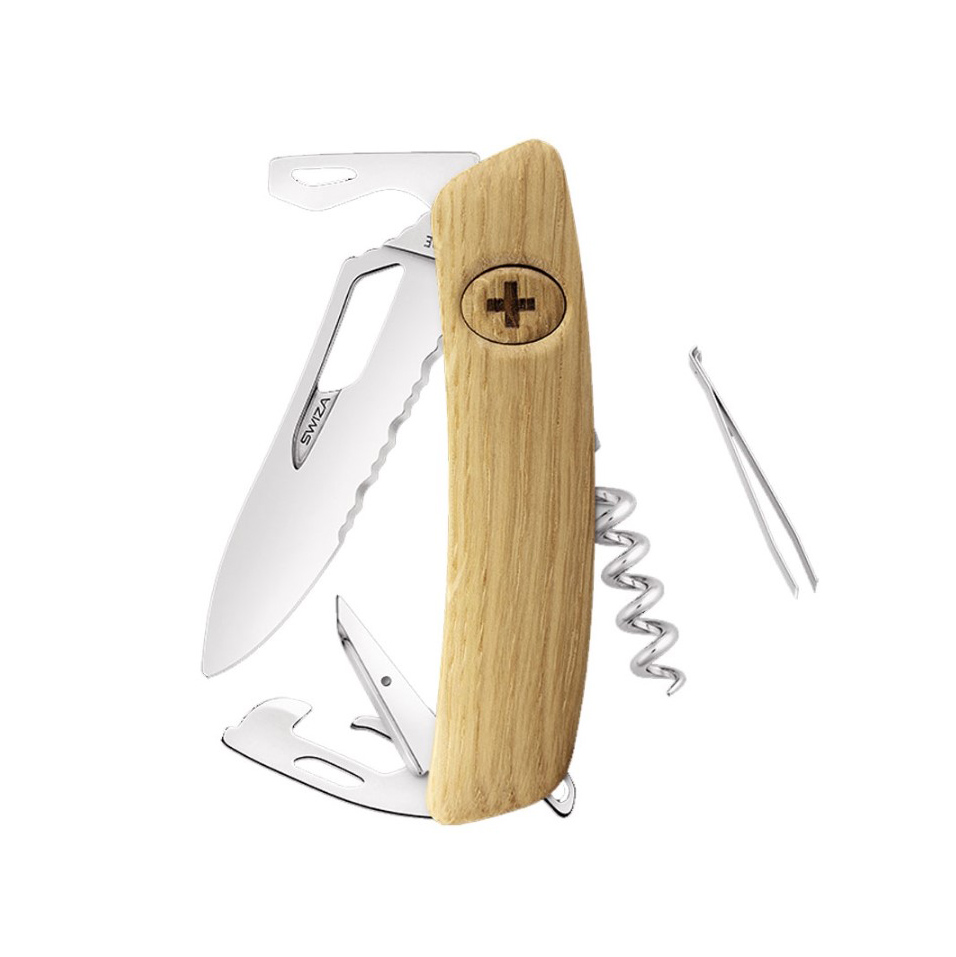 Navaja multiusos Swiza con 11 funciones y hoja dentada SH03 TR co...