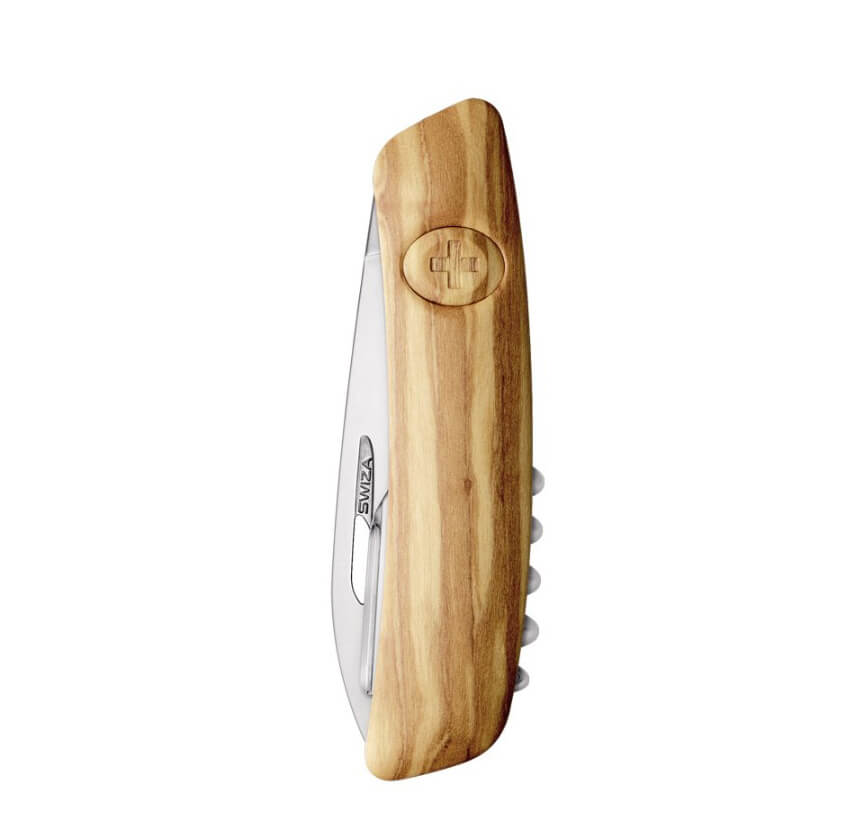 Swiza D03 multipurpose knife with olive wood handle