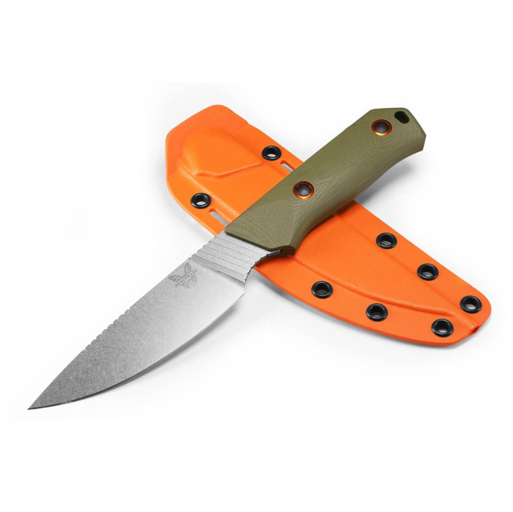 Cuchillo táctico Benchmade Raghorn 15600-1 con mango de G10 verde